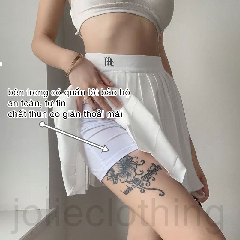 [Mã FATHANG5 giảm 10K đơn 50K] Chân váy tennis xếp ly lưng cao thêu chữ phong cách Hàn Quốc Ulzzang dành cho nữ | BigBuy360 - bigbuy360.vn