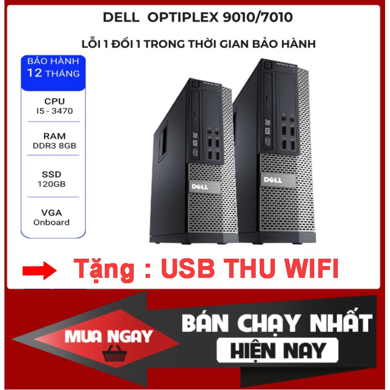 Máy tính văn phòng đồng bộ Dell Optiplex 9010/7010 - CPU i5 3470/ Ram 8Gb/ SSD 120GB | WebRaoVat - webraovat.net.vn