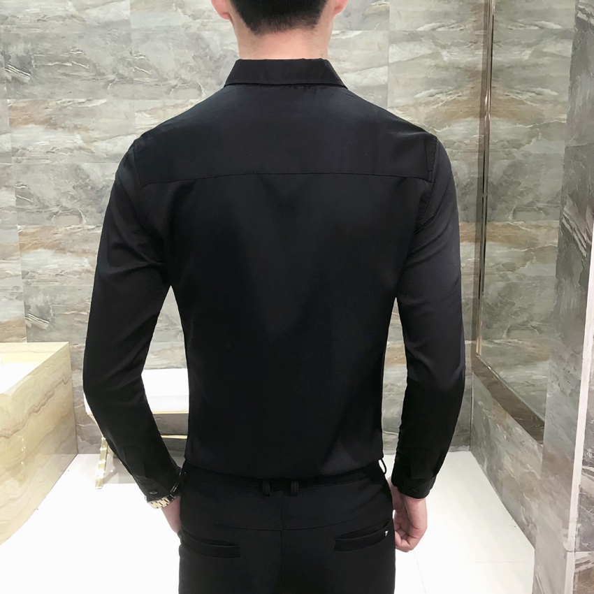 Áo sơ mi nam. Sơ mi nam cúc chéo,cổ Gấp lượn sóng trước Ngực tạo điểm nhấn Độc đáo, sang trọng H28