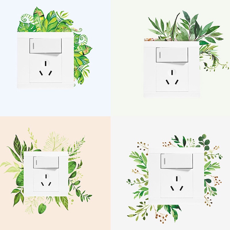 Miếng Dán Tường Trang Trí Hình Lá Cây Bằng PVC Sáng Tạo