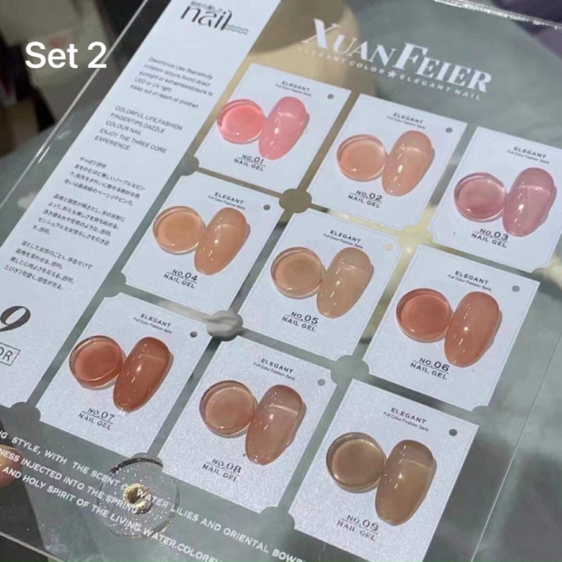 [sơn gel] set sơn thạch 9 chai số 02