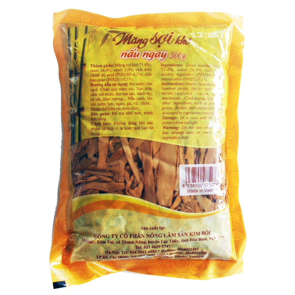 Măng Sợi Khô Nấu Ngay Kim Bôi 500g