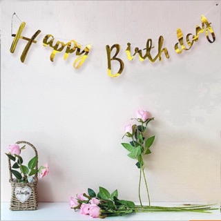 Dây happy birthday nhũ kim