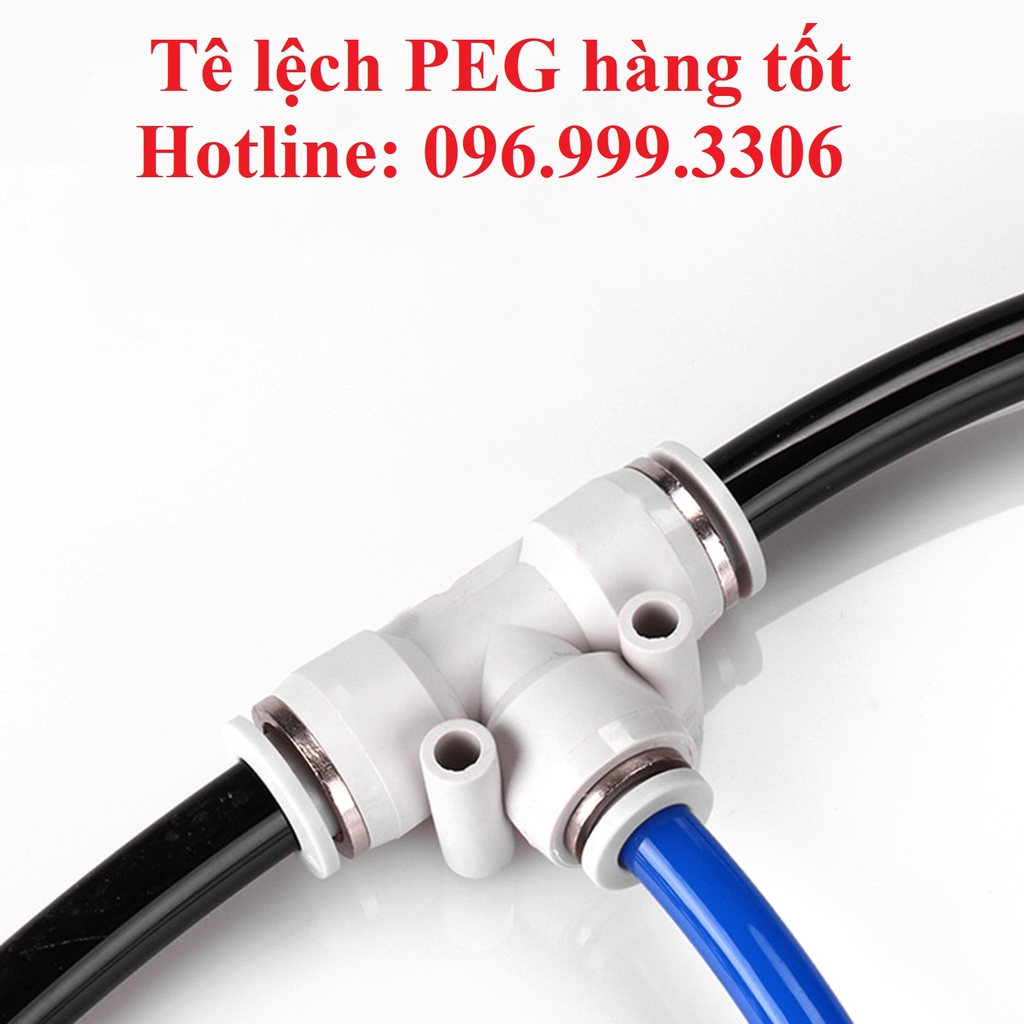 |HÀNG XỊN| Tê thu PEG màu trắng loại tốt, tê giảm PEN, T chuyển đổi hai đầu ống khí nén, phun sương giá sỉ