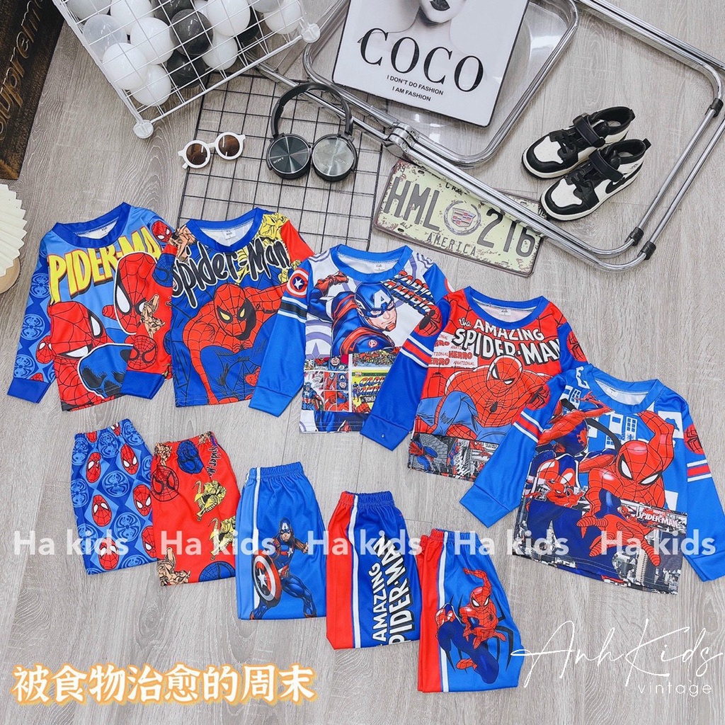 Bộ thun lạnh 3D dài tay hình siêu nhân (7-20kg)