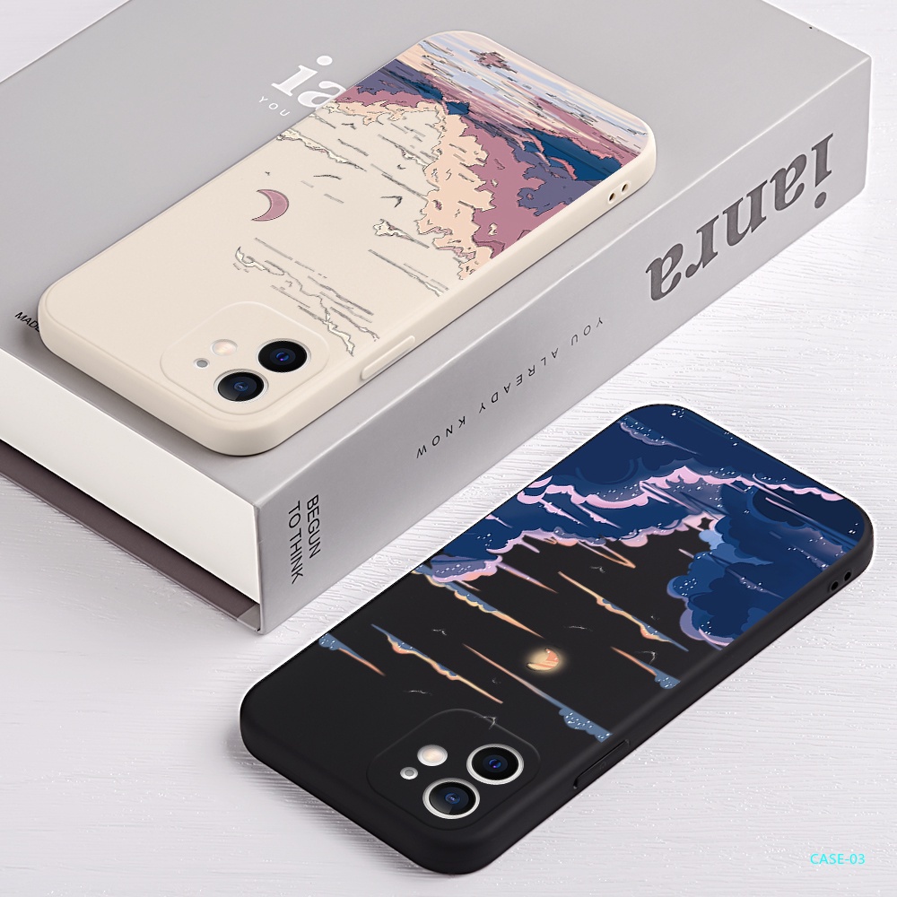 Ốp Điện Thoại Mềm Cho OPPO A53S OPPO A54 A55 A56 A74 A94 F19 Pro Reno 5F F1 Plus F3 Plus R9S Plus F7 F9 Pro #H0002 Bức Tranh Mặt Trời Và Ánh Sáng Mặt Trăng