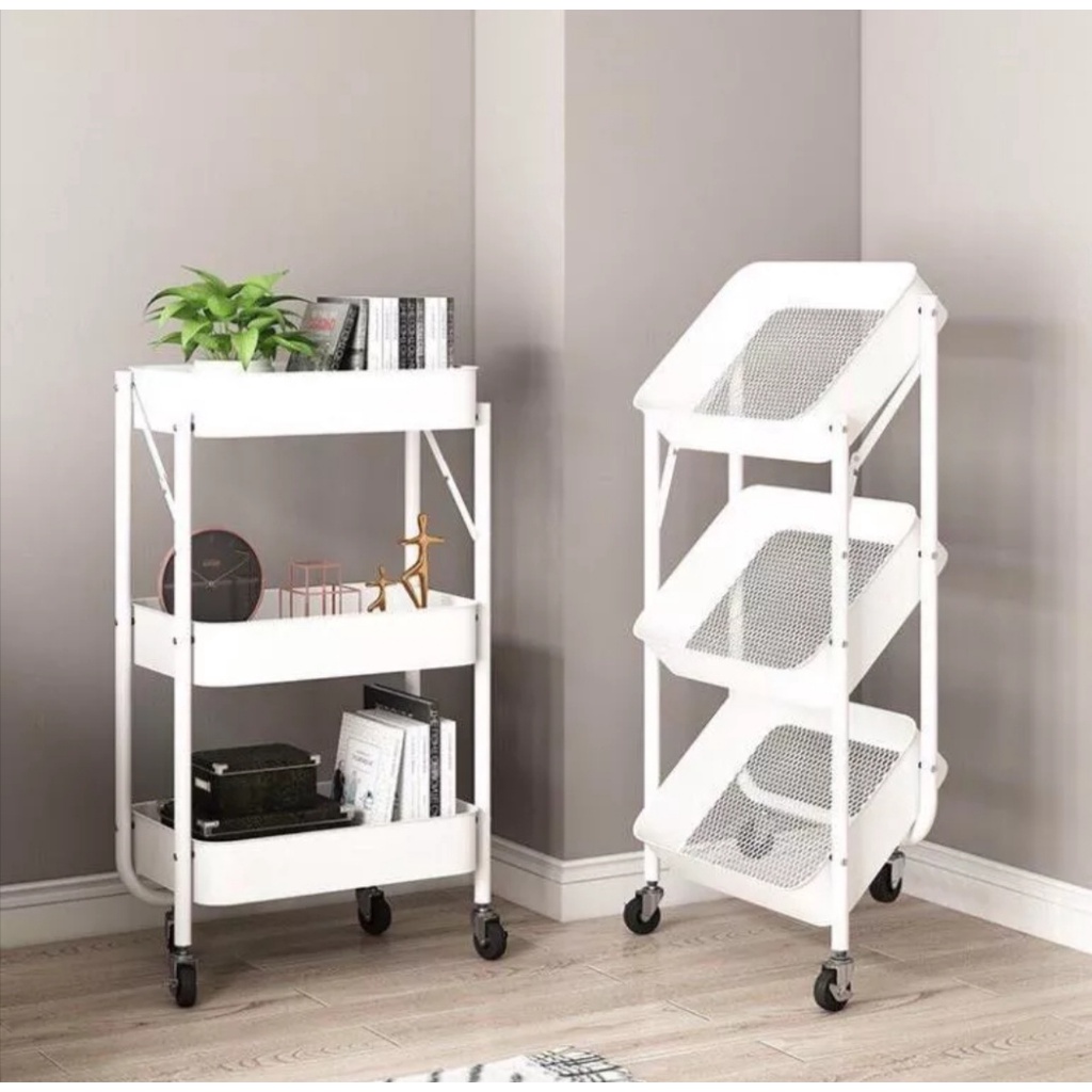 Kệ đựng đồ, kệ spa 3 tầng có bánh xe khóa mở. Kích thước: 77x45x30cm. Sắt sơn tĩnh điện