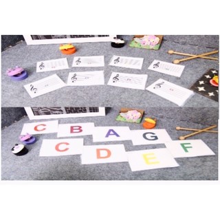 Vị trí + Ký hiệu nốt nhạc khoá Sol, khoá Fa - in màu - size A5, A6,A7