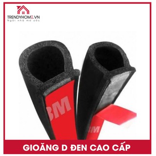 Gioăng cao su chữ D dán cánh cửa và cốp xe nhiều chủng loại D10x10 kèm sẵn băng keo 3M đằng sau chỉ cần bóc và dán dụng