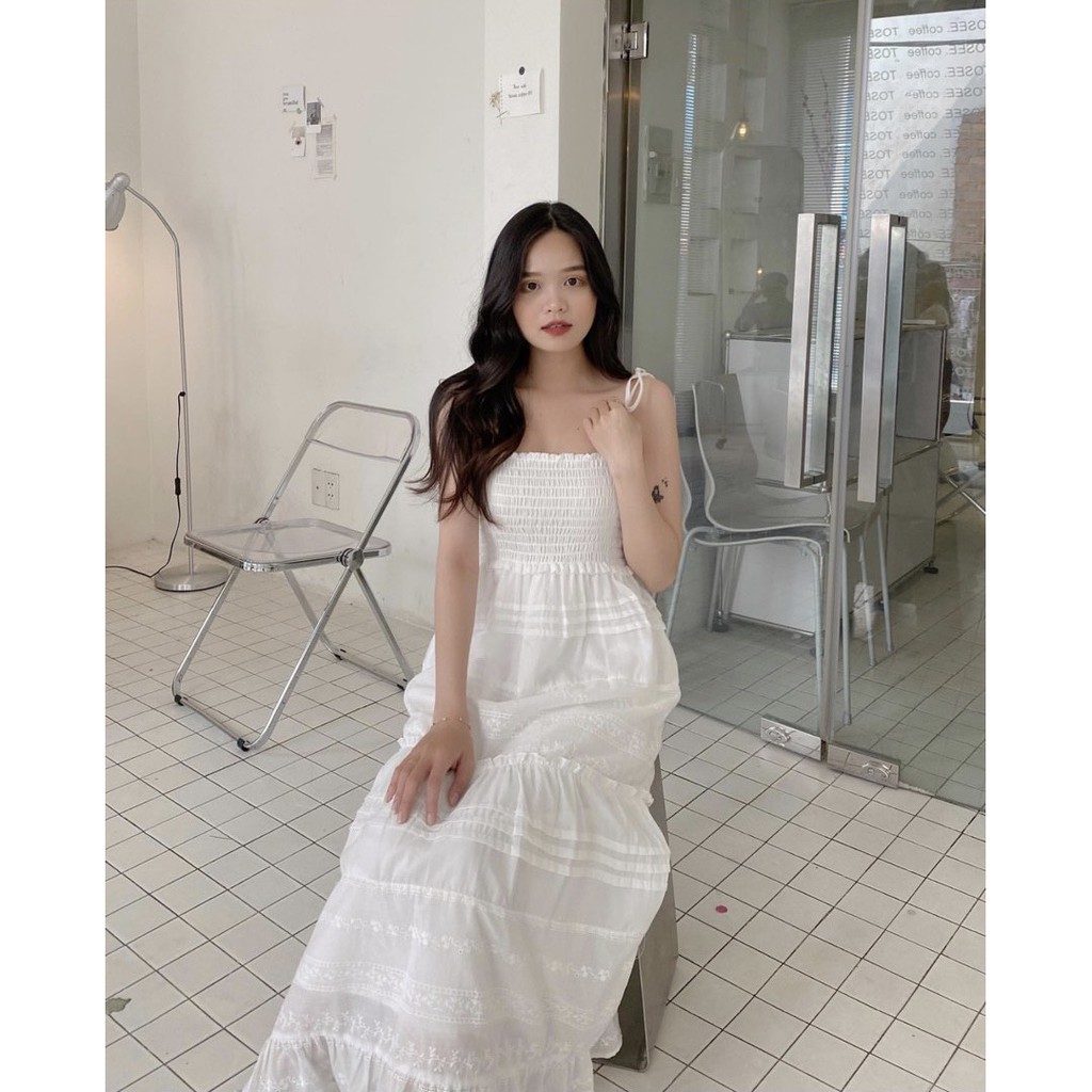 Đầm nữ chất vải đẹp, đầm nữ xòe phong cách tiểu thư, nữ tính, hàng đẹp bán shop, phom dưới 54kg-tùy chiều cao | BigBuy360 - bigbuy360.vn