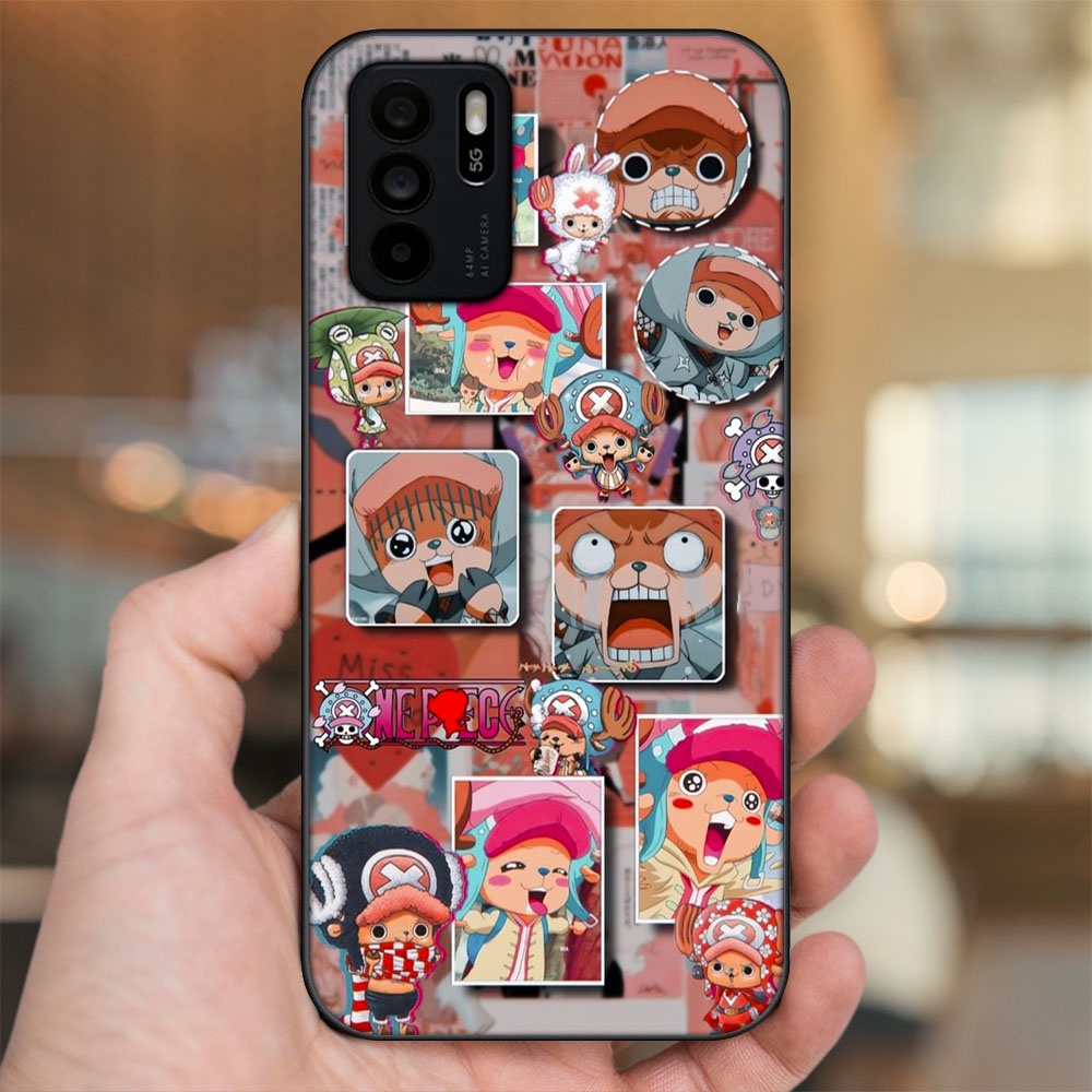 Ốp lưng Oppo Reno 6Z 5G viền đen in hình Chopper One Piece Đảo Hải Tặc