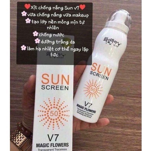 XỊT CHỐNG NẮNG SUN SCREEN V7 SPF50 200ML