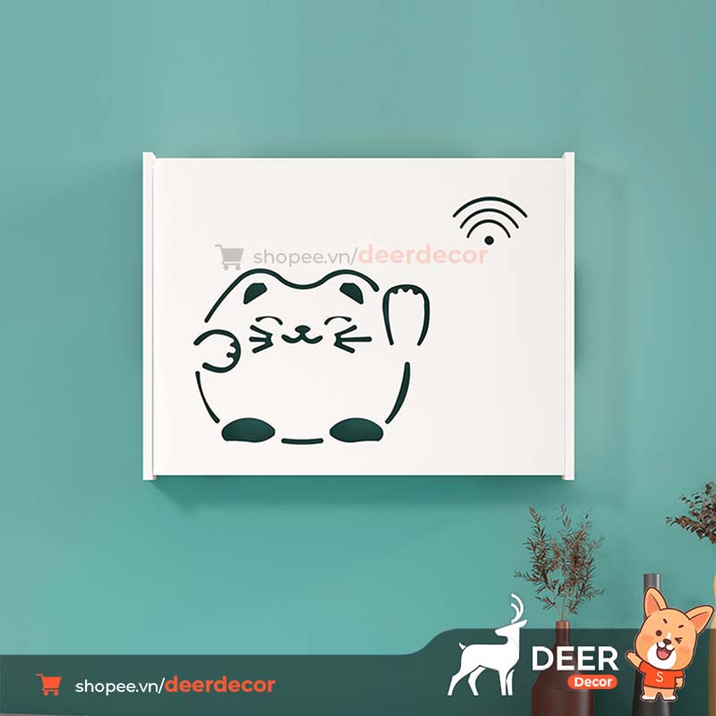 ☒Kệ Che Công Tơ Điện Ổ - Hộp Đựng Router Wifi Deer Decor