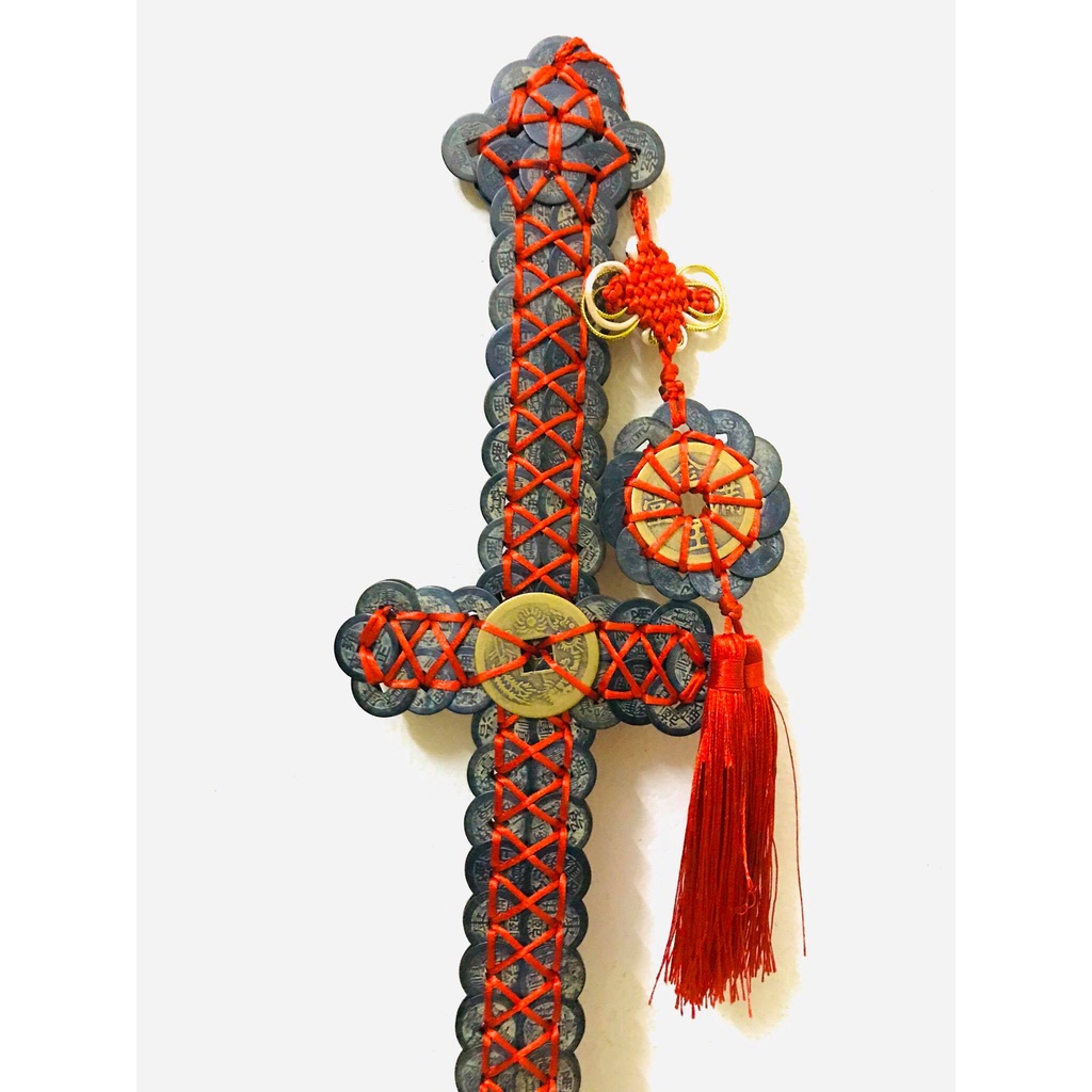 Thất tinh kim tiền bằng đồng dài 75cm