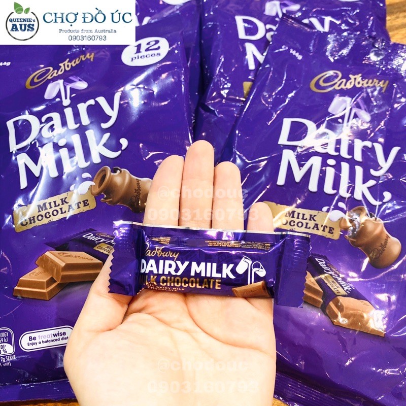 🍫Chocolate sữa Cadbury Dairy Milk gói 12 thanh - nhập Úc 🇦🇺