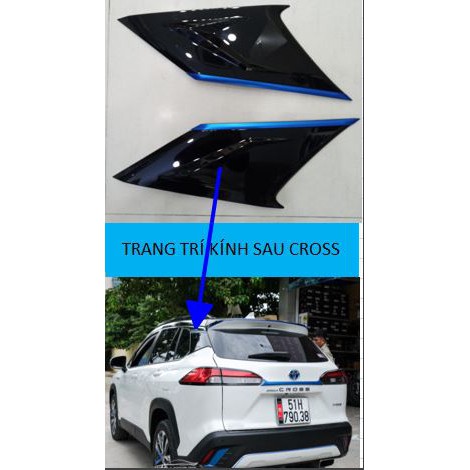 Ốp mang cá sau xe Toyota Corolla Cross, ốp trang trí kính sau xe Toyota Cross 2020-2022