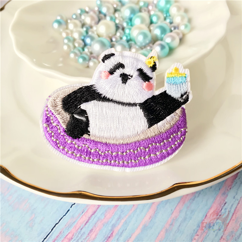 1 Sticker Ủi Thêu Hình Gấu Trúc Dễ Thương