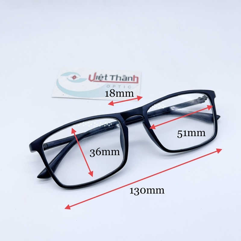 Gọng kính cận vuông ombre lắp được cận viễn loạn unisex tiktok mã L ombre
