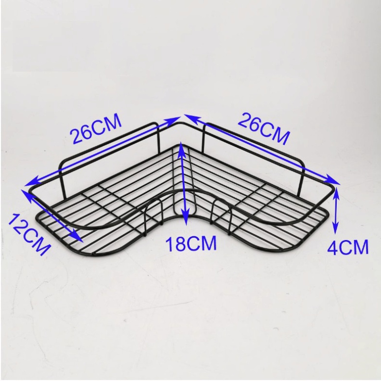 Kệ góc nhà tắm phun sơn tĩnh điện dán tường siêu dính trong nhà tắm, nhà bếp tiện dụng đa năng.VM