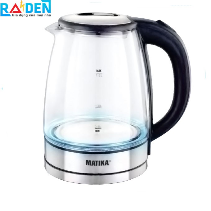 [Mã ELHADEV giảm 4% đơn 300K] Ấm siêu tốc thủy tinh 1.8L Matika MTK-35 thân ấm chịu được nhiệt độ cao, chống va đập