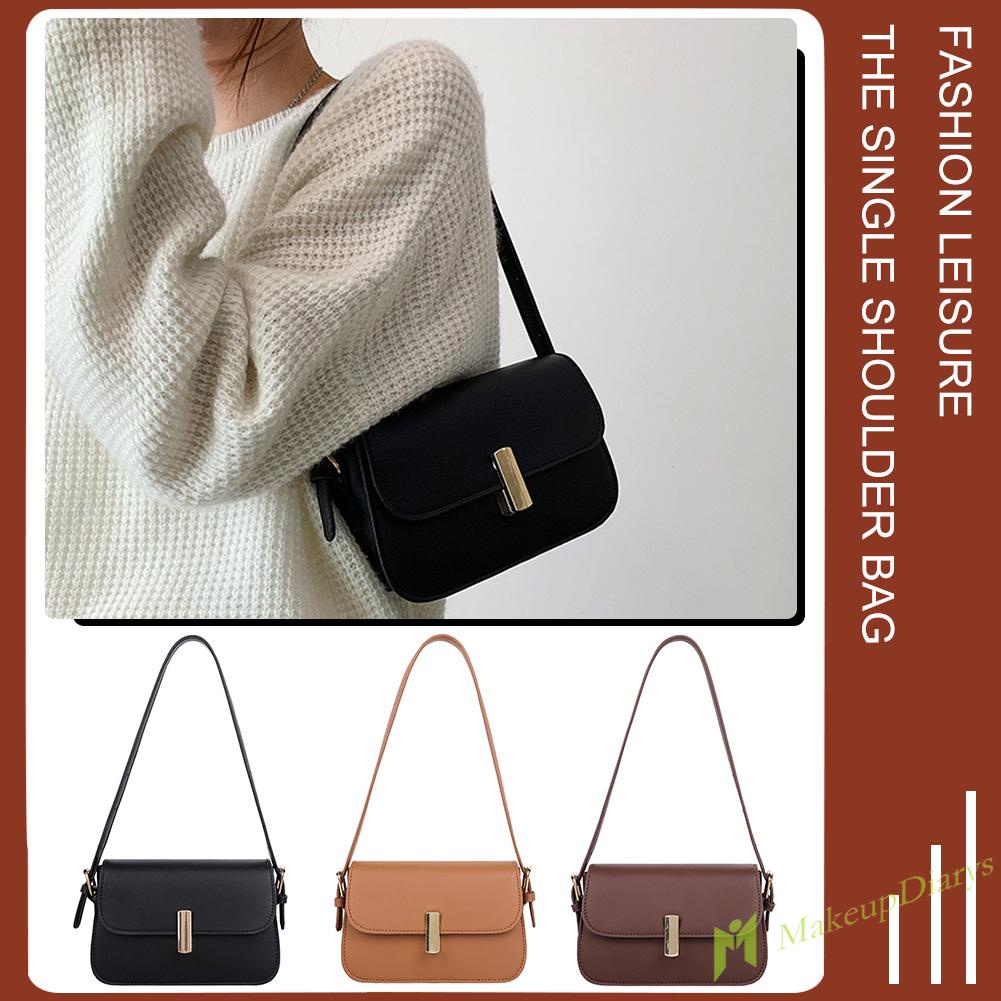 Túi đeo vai mini da PU màu trơn cổ điển cho nữ
