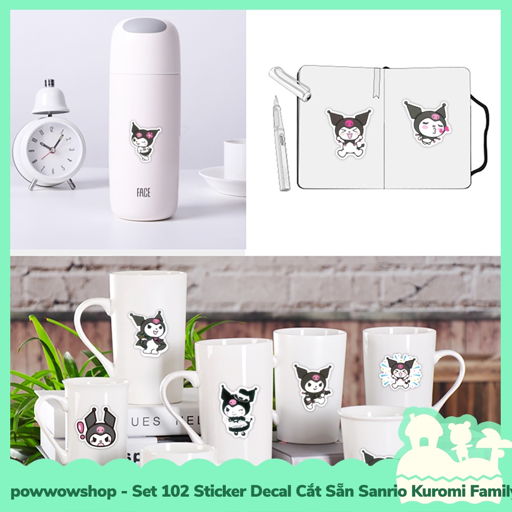 [Sẵn VN - Hỏa Tốc] Set 102 Sticker Mini Decal Dán Trang Trí Vật Dụng Mẫu Nhân Vật Hoạt Hình Sanrio Kuromi Dark Queen