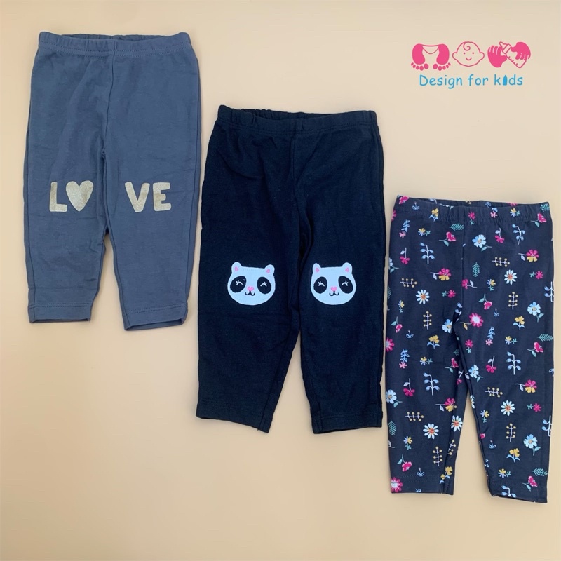 (Size 0-3m) Quần dài quần legging xuất dư các hãng cho bé trai và bé gái (chọn mẫu)