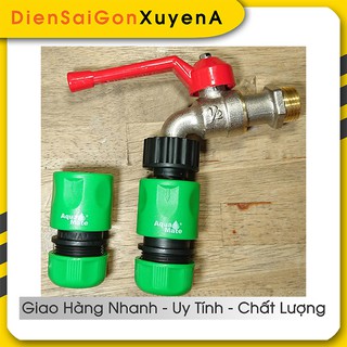 Bộ van vòi nước fi21 Sanwa và 3 khớp nối nhanh ống nước AquaMate - phân phối bởi Điện Sài Gòn Xuyên Á