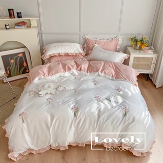 Bộ chăn ga phi lụa hoa cúc 4 món