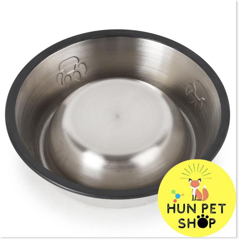 Hanpet.GV- [XẢ HÀNG] Bát Đựng Thức Ăn Inox Không Màu Cho Chó Mèo- SHOP