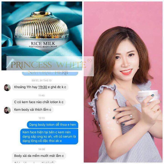 KEM DƯỠNG THỂ SỮA GẠO - BODY GẠO RICE MILK PRINCESSWHITE