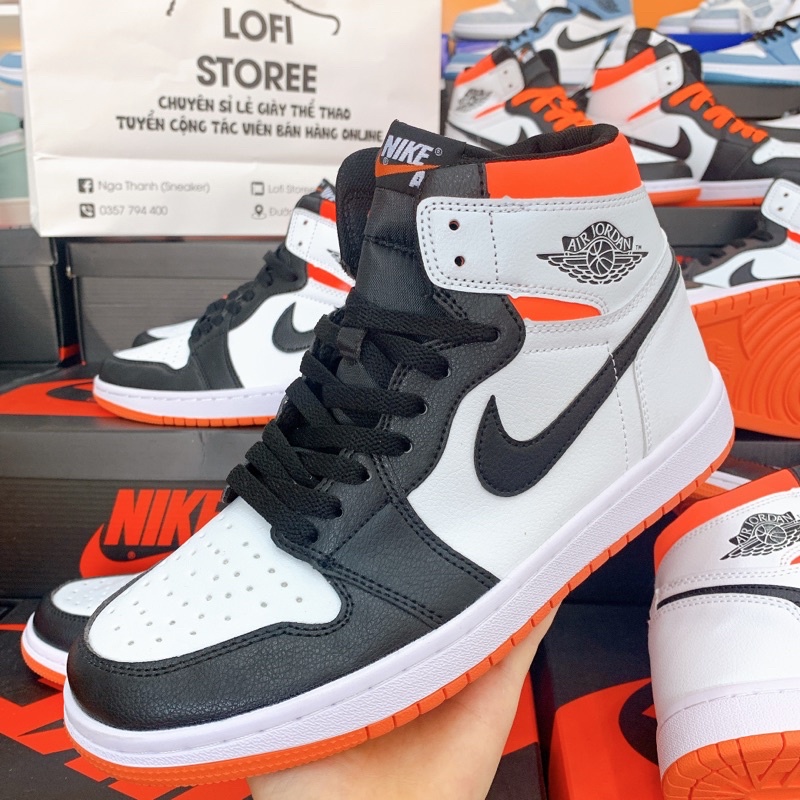 [ẢNH THẬT] Giày thể thao Air Jordan 1 Retro High Electro Orange xám cam cổ cao mẫu mới, siêu đẹp dành cho nam nữ