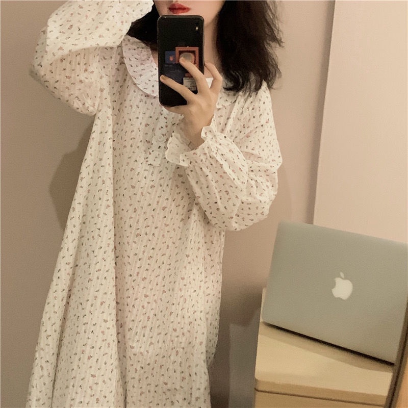 Đồ ngủ dài tay in hoa xinh xắn cho nữ