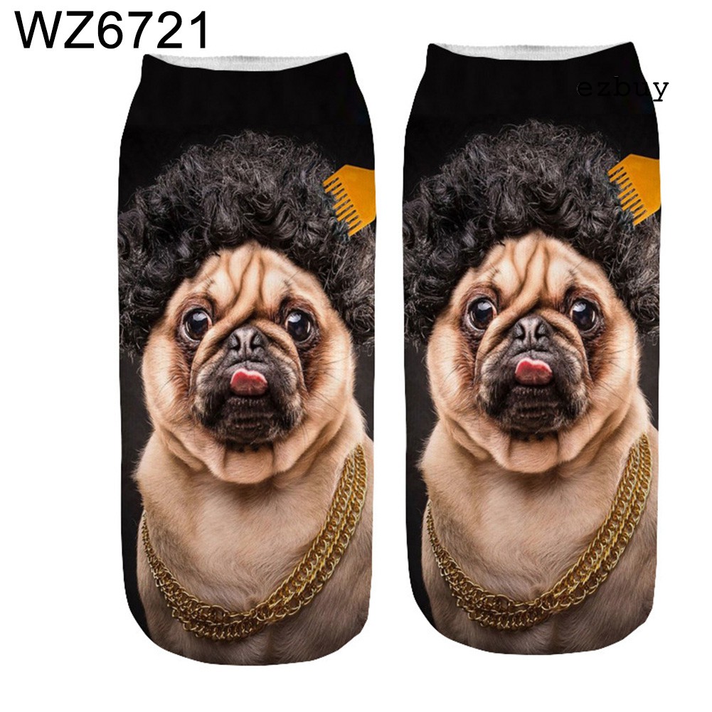 Vớ Cổ Ngắn In Hình Chó 3d Cho Nam Và Nữ