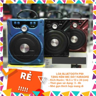 LOA BLUETOOTH P89 TẶNG KÈM MIC DÂY KARAOKE (màu giao ngẫu nhiên)