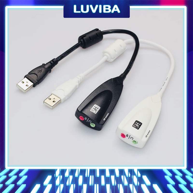 USB Sound Card Adapter 5h 7 1 cho máy tính pc laptop thêm cổng âm thanh tiện lợi LUVIBA H5