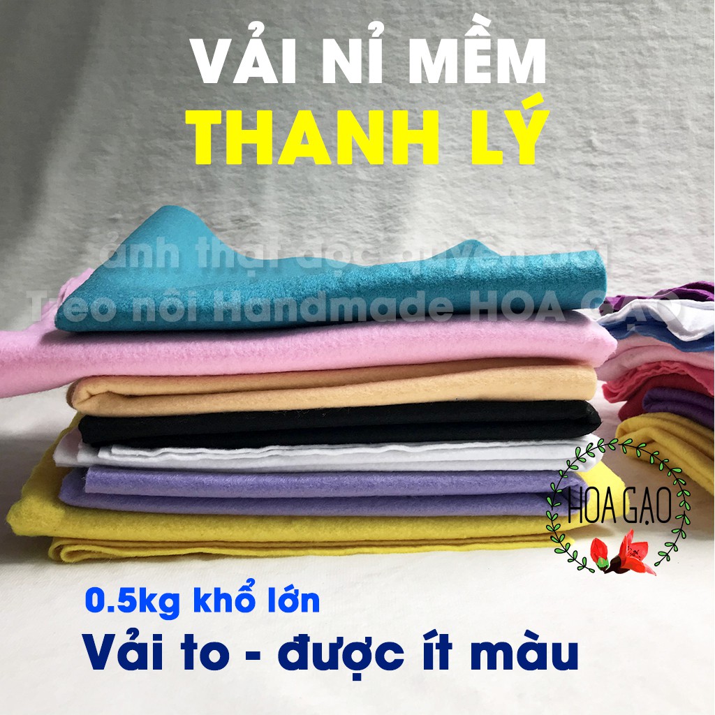 Vải dạ nỉ mềm THANH LÝ 0.5kg HGM0 vải treo nôi, tiện lợi, nhiều màu giá rẻ