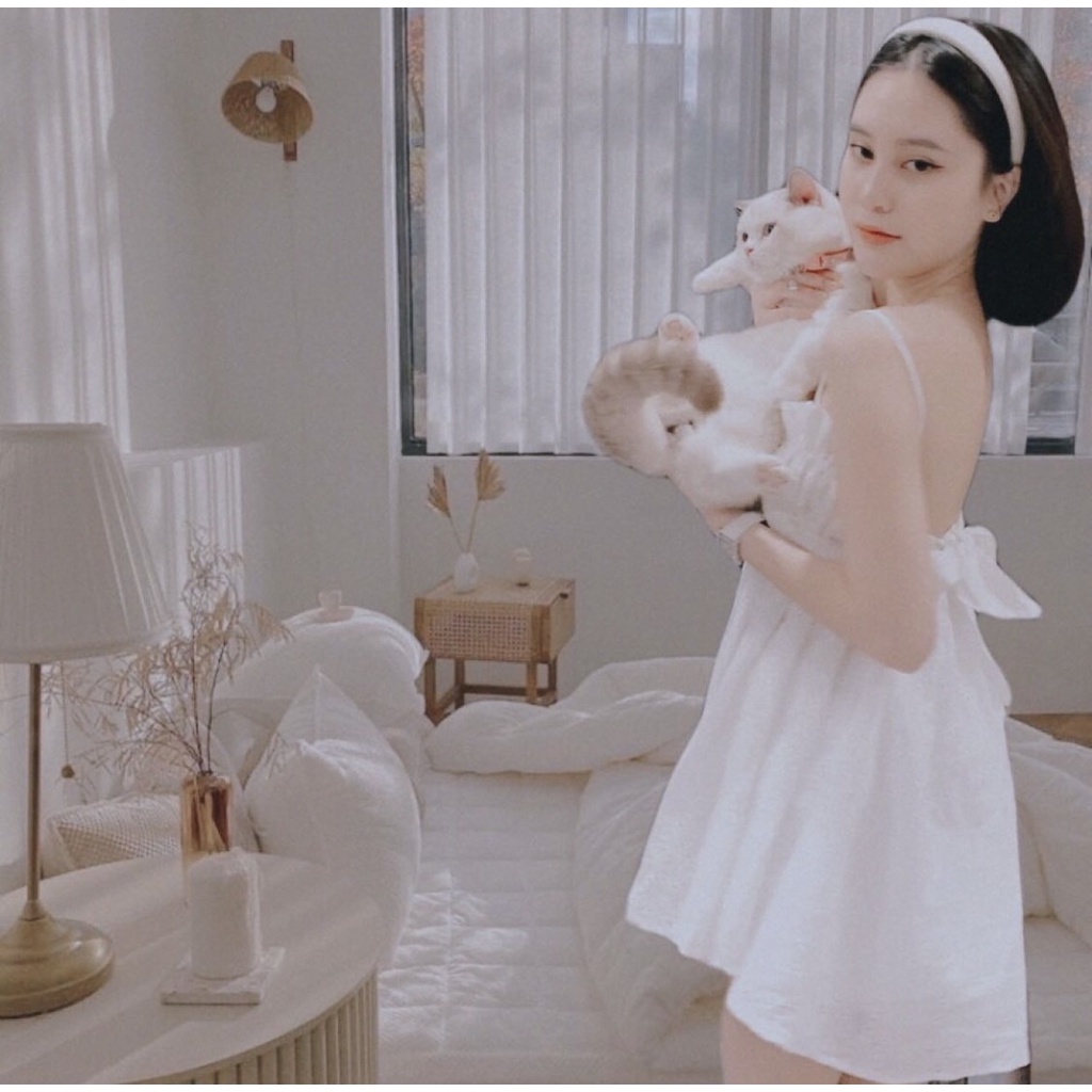 Peachy set /set 2 dây thắt nơ sau lưng