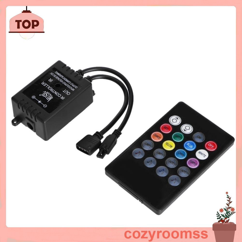 Remote 20 nút bấm và đầu cảm biến âm thanh cho dải đèn LED RGB