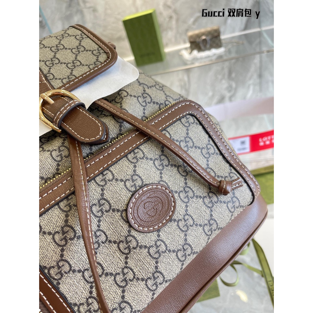 Balo nữ da thật Gucci GC GG hoạ tiết thời thượng, kiểu dáng cổ điển