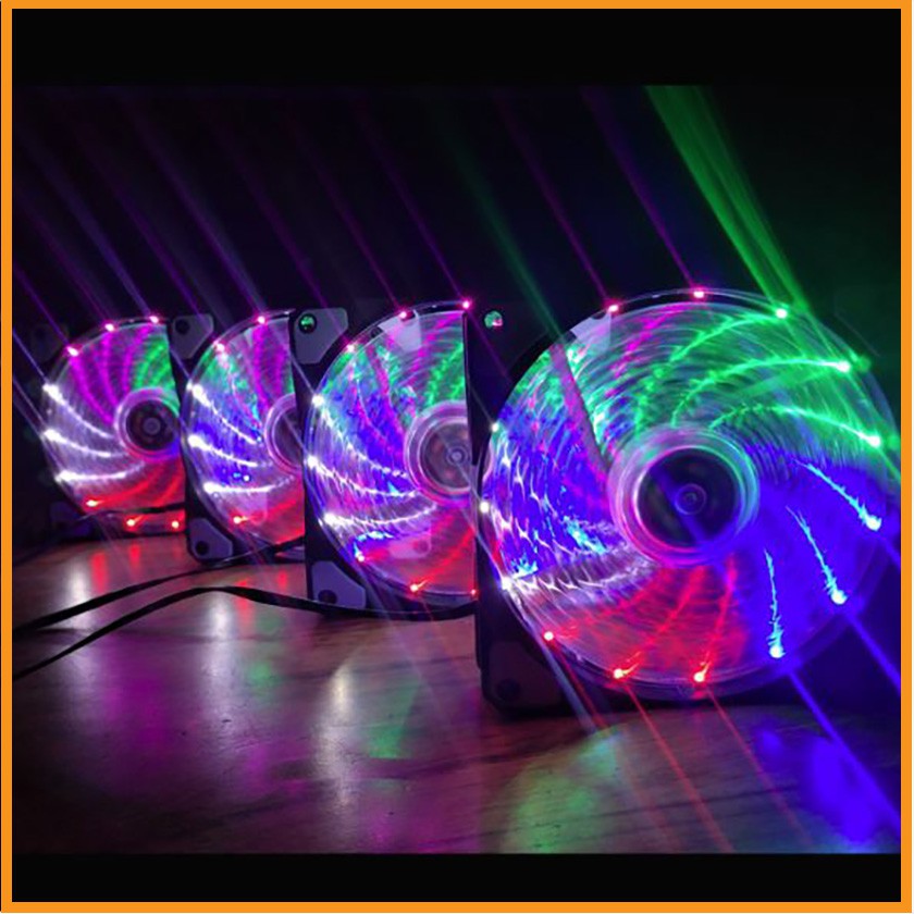 [HÀNG CHUẨN] Fan Case 12cm-33 Bóng -LED 5 MÀU VNET