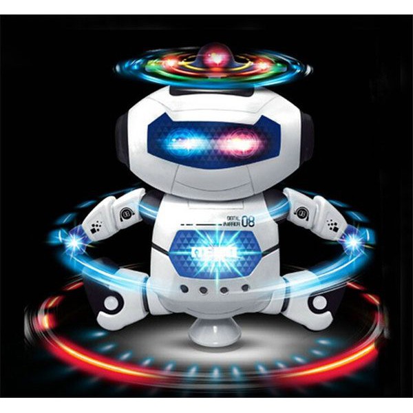 MS: 9548 - ROBOT PIN NHẢY XOAY VÒNG 360 ĐỘ ĐẦU CÓ ĐỀN LED QUAY