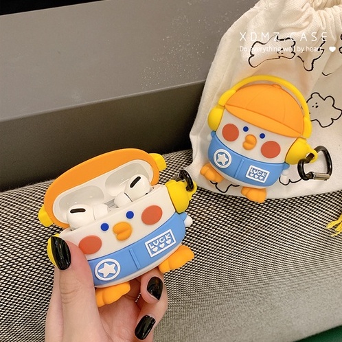 Vỏ bảo vệ tai nghe bluetooth Airpods bằng Sillicone dẻo, ốp Case cute, Airpods 2/pro- VỊT TAI NGHE