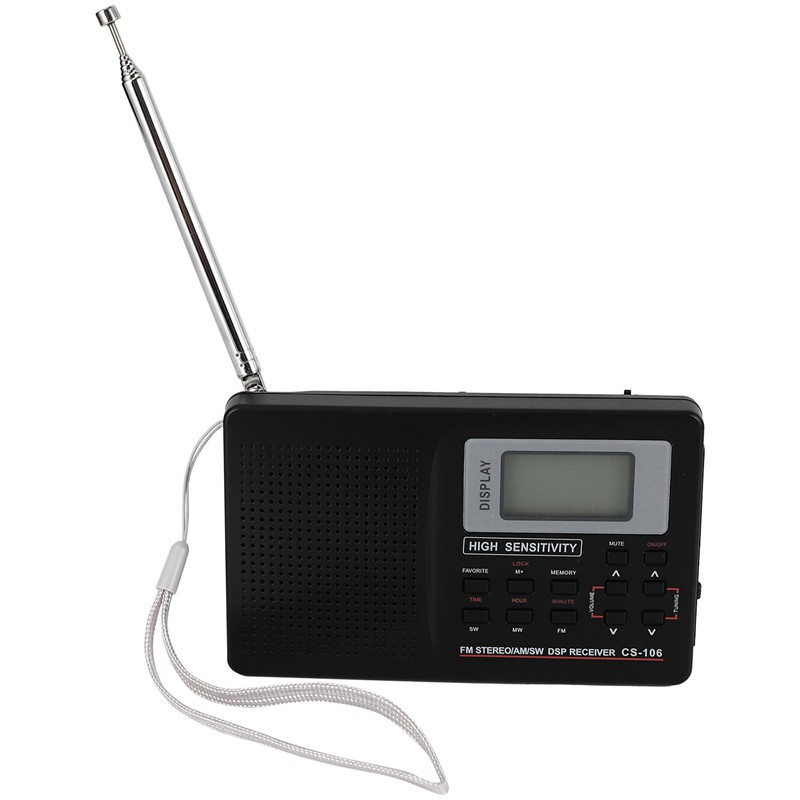 Mini Fm Radio Portable Radio Receiver Support Fm/Am/Sw/Lw/Tv Sound Full Frequency Radio Receiver Support Alarm Clock For Elderly(9K)