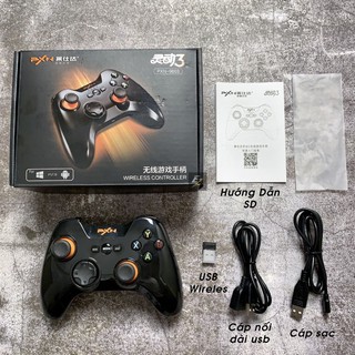 Tay Cầm Chơi Game Không Dây PXN Có Rung, Hỗ Trợ PC Và Điện Thoại Android (Có Usb Wireless)