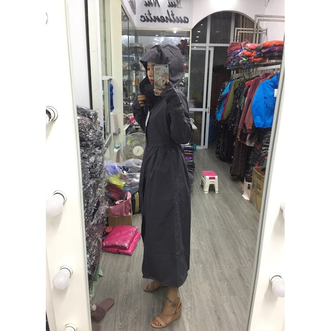 Combo 4 áo mưa mangto nữ dáng dài chun eo thời trang chống mưa gió lạnh mùa đông- ao mua mangto nu