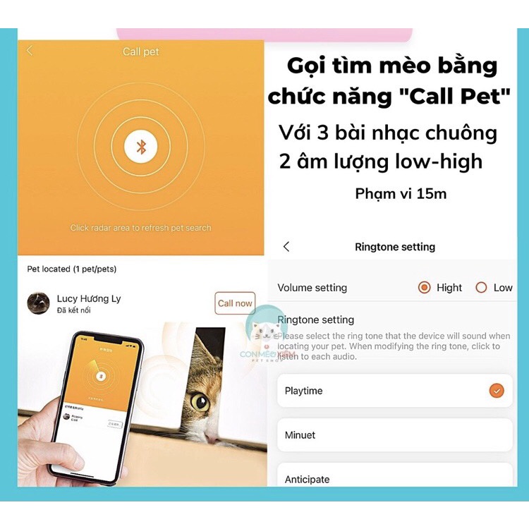 Vòng cổ Petkit cho chó mèo theo dõi sức khỏe Fit 3  bảo hành 12 tháng