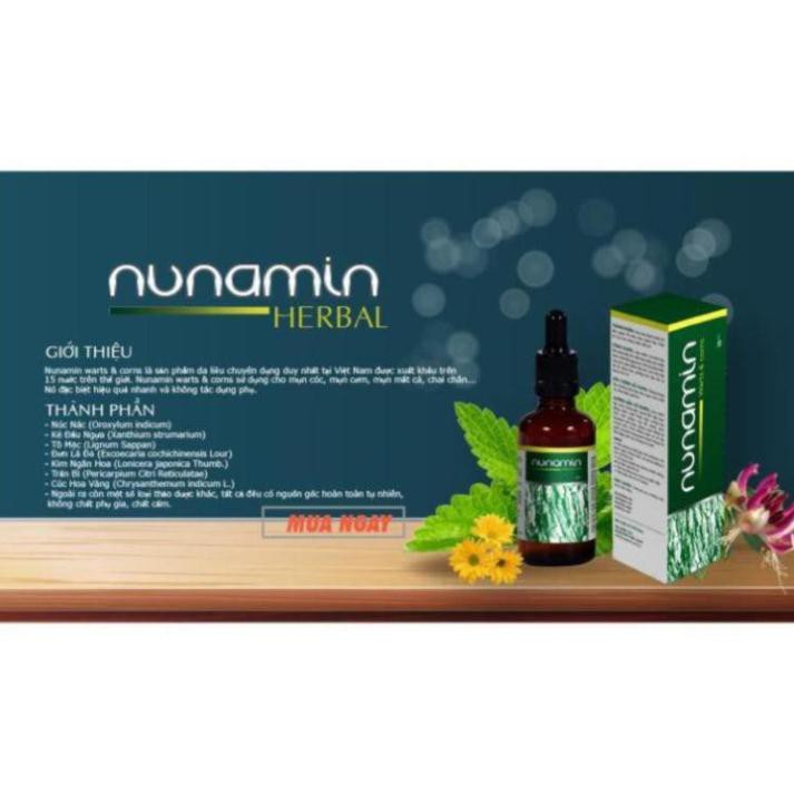 Nunamin Warts & Corns 15ml - Chuyên dùng cho Mụn Cóc, Mụn Cơm, Mụn Thịt, Mắt Cá, Chai Chân...(Hàng chính hãng)