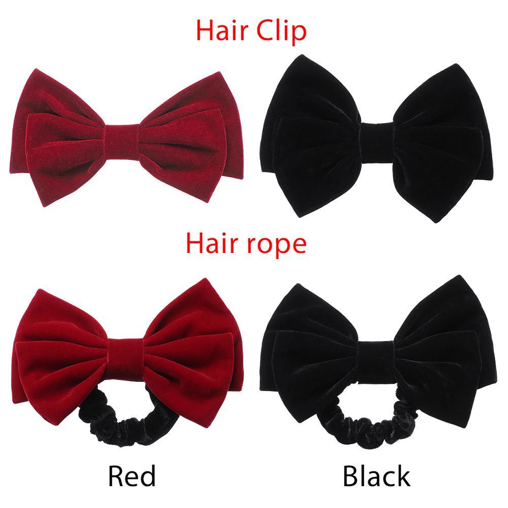 SUMU Kẹp Tóc Nơ Vải Nhung Sang Trọng Cho Nữ