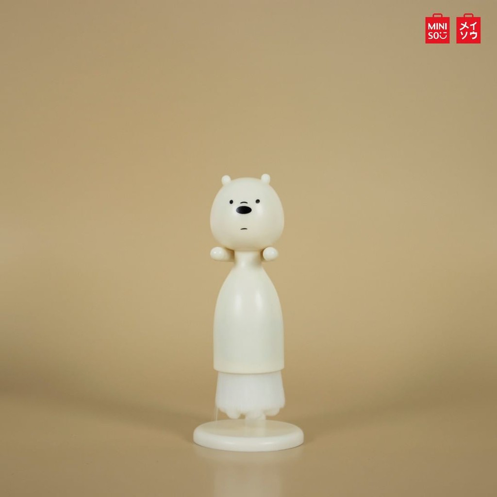 Miniso (hàng Mới Về) Cọ Rửa Mặt Miniso X We Bare Bears 2 Trong 1 Kèm Giá Đỡ Tiện Dụng